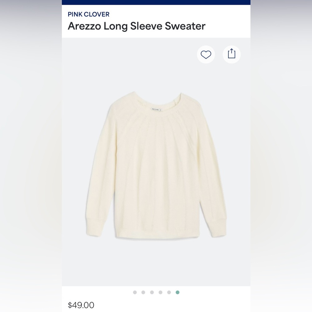 Pink Clover Arezzo Long Sleeve Sweater - M, Off-white (NWT StitchFix)
